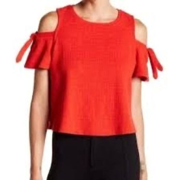 Madewell Skylark Cold-Shoulder Top Red Women’s Size S - Picture 1 of 6